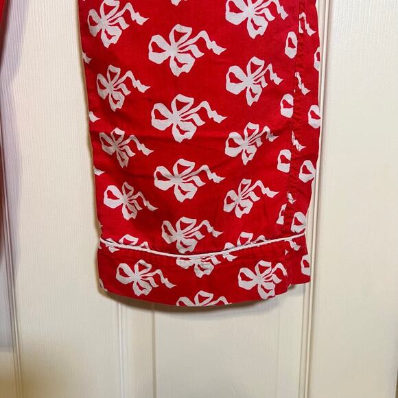 J. Crew Red and White Bow Pajama Pants Holiday Jammies Size Extra Large - Picture 4 of 6